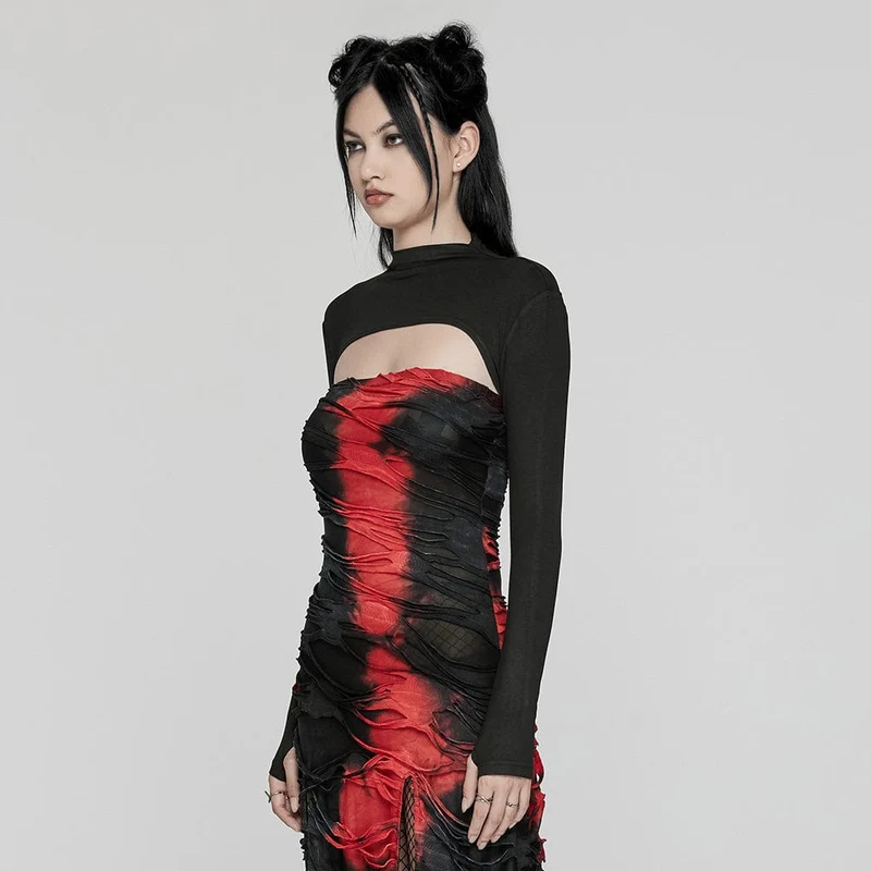 Punk-Umhang in Volltonfarbe für Damen