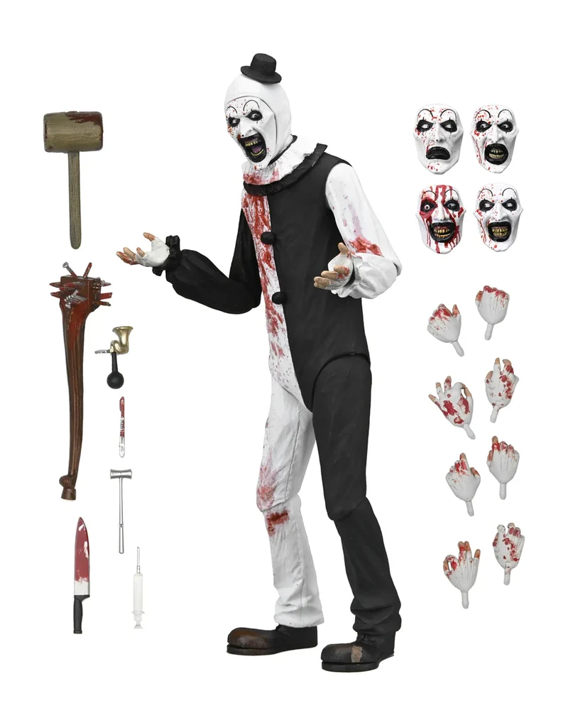 Terrifier 2 Art The Clown Blood Splattered NECA Ultimate Action Figur 18cm