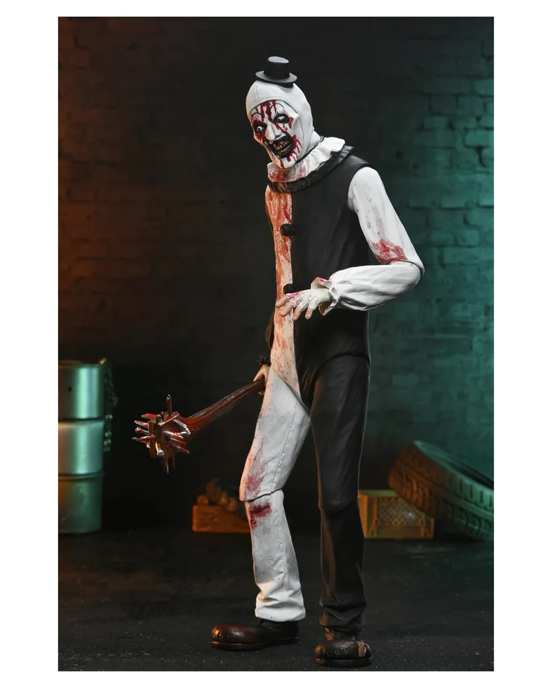 Terrifier 2 Art The Clown Blood Splattered NECA Ultimate Action Figur 18cm