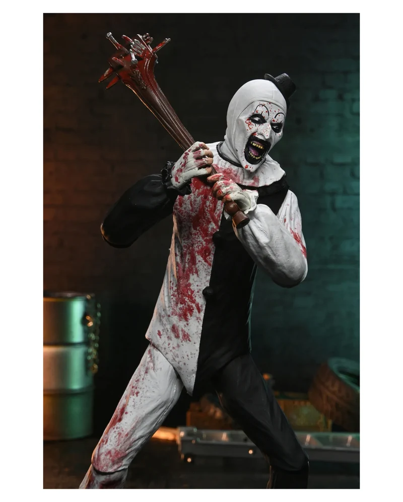 Terrifier 2 Art The Clown Blood Splattered NECA Ultimate Action Figur 18cm