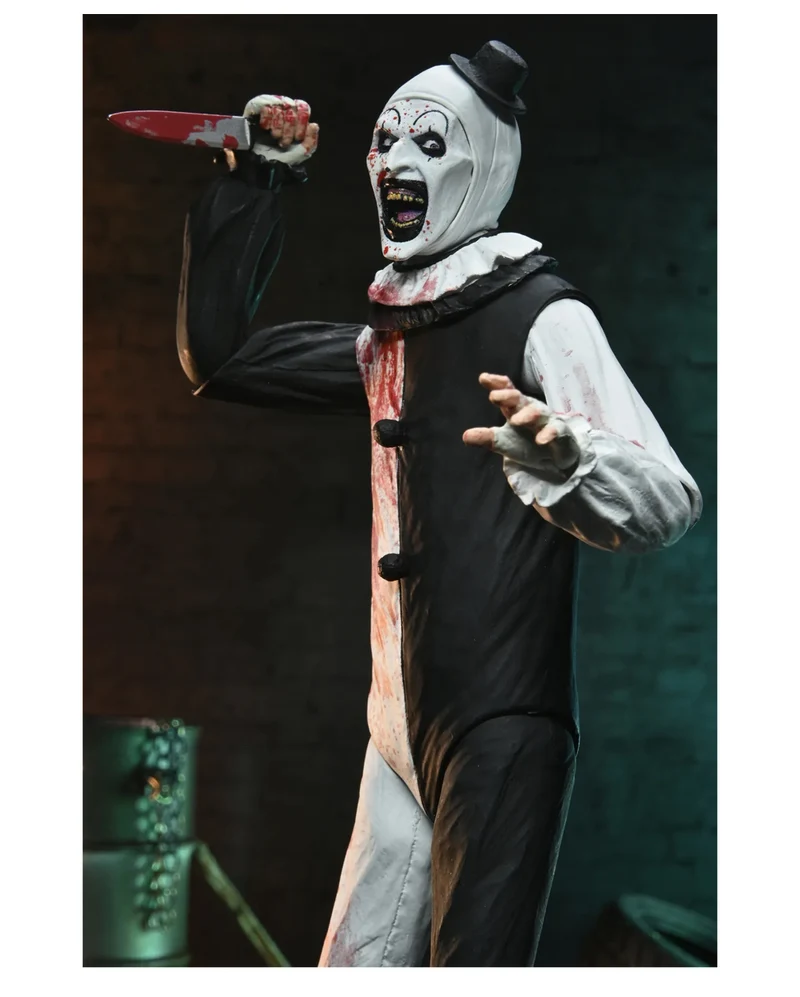 Terrifier 2 Art The Clown Blood Splattered NECA Ultimate Action Figur 18cm