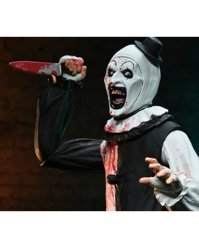 Terrifier 2 Art The Clown Blood Splattered NECA Ultimate Action Figur 18cm