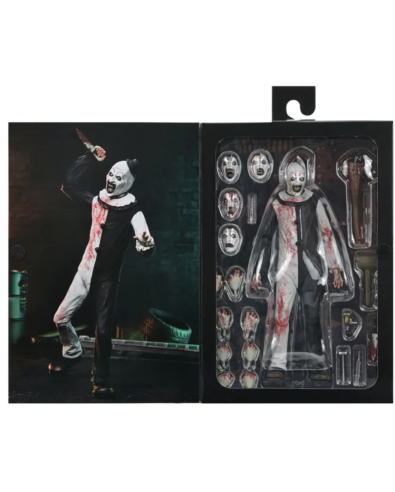 Terrifier 2 Art The Clown Blood Splattered NECA Ultimate Action Figur 18cm