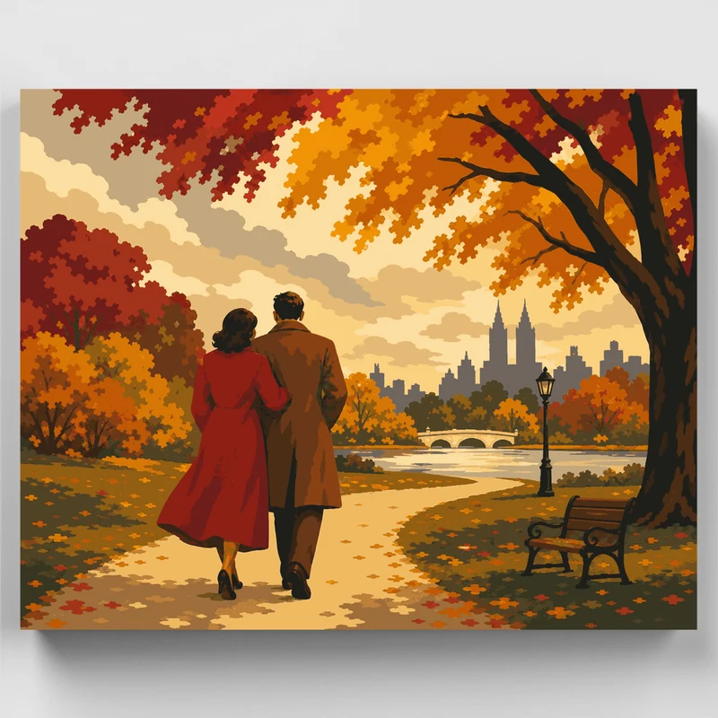 Autumn Anniversary Stroll - Paint by Numbers Kit