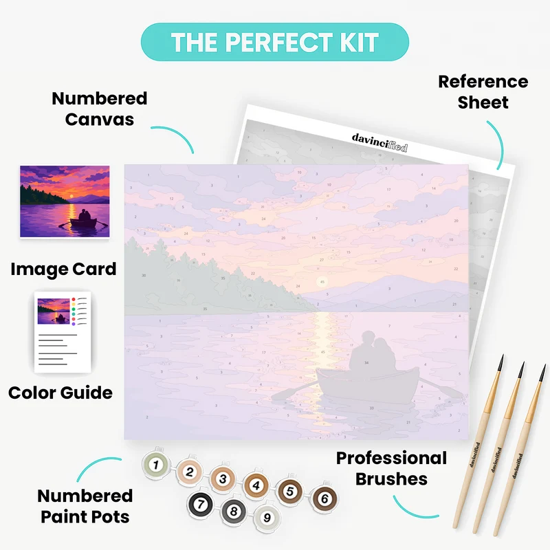 Twilight Rowboat Romance - Paint by Numbers Kit
