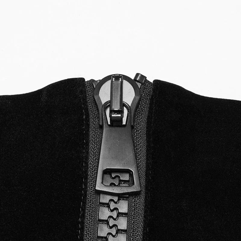 Gothic Batwing-Unterbrustkorsett aus Samt mit Schnürung für Damen