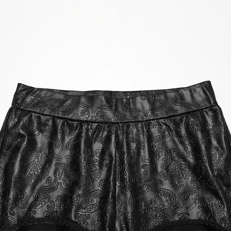 Damen Leggings mit Gothic-Spitzen-Prägung