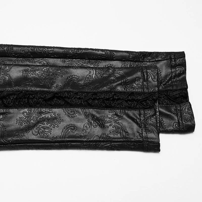 Damen Leggings mit Gothic-Spitzen-Prägung