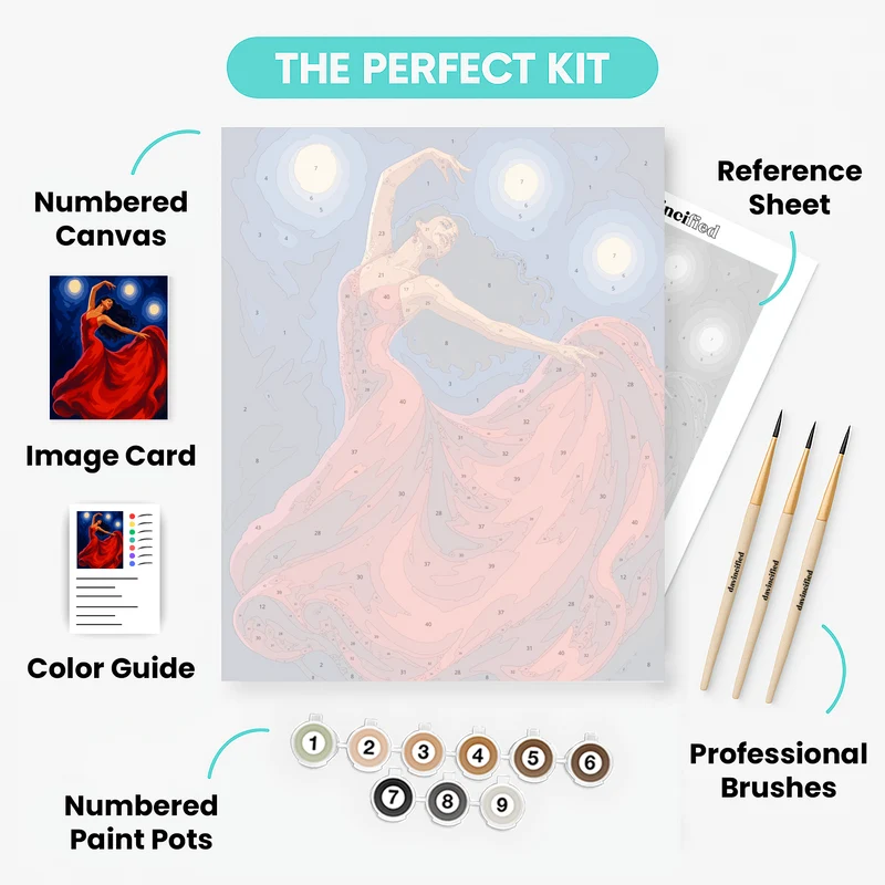 Moonlit Flamenco Dancer - Paint by Numbers Kit