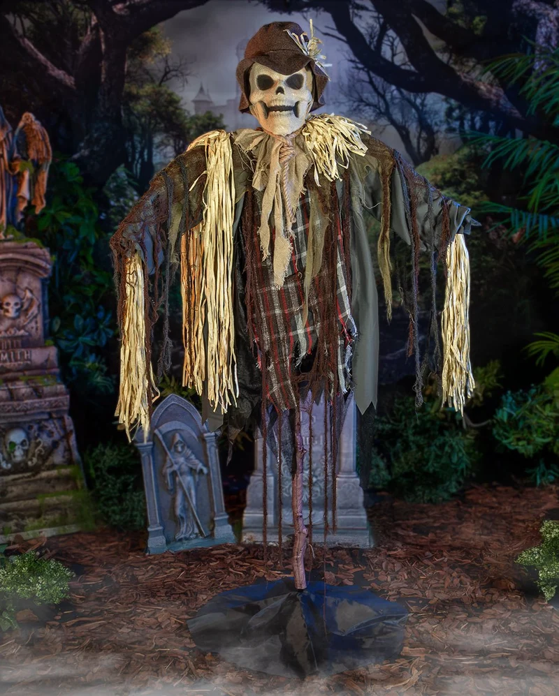 Sinister Scarecrow Halloween Animatronic mit Schockeffekt 182cm
