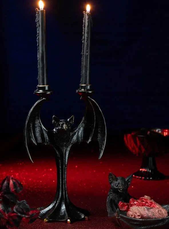 Fledermaus Kerzenständer 35cm Resin