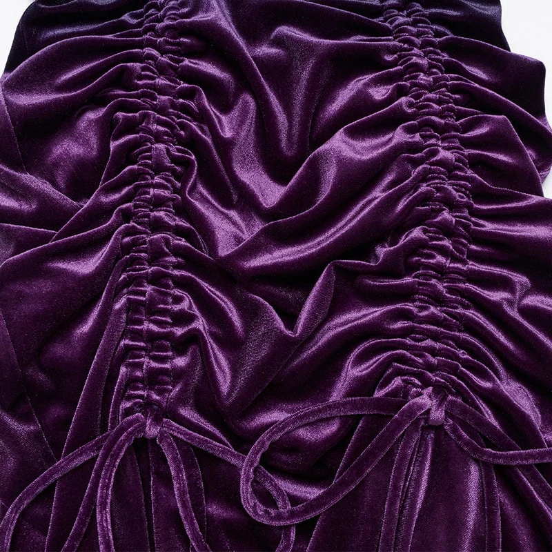 Gothic-Ballkleid aus Samt mit Kordelzug und Farbverlauf für Damen