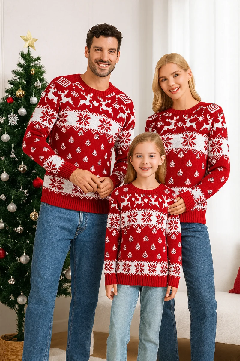 Coole Weihnachtspullover Familie