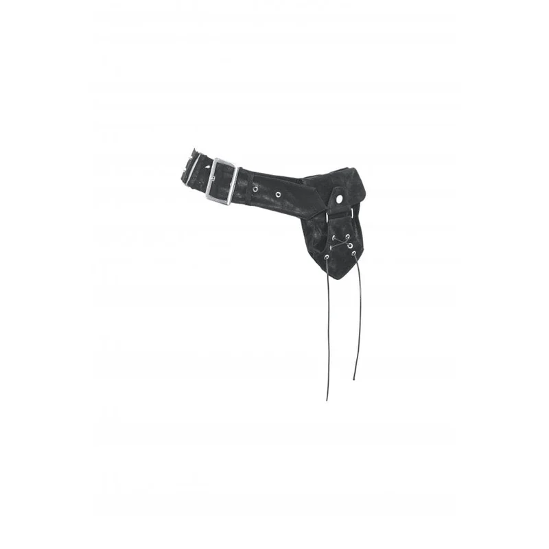 Damen-Punk-Gürtel aus Kunstleder mit Nieten und Tasche