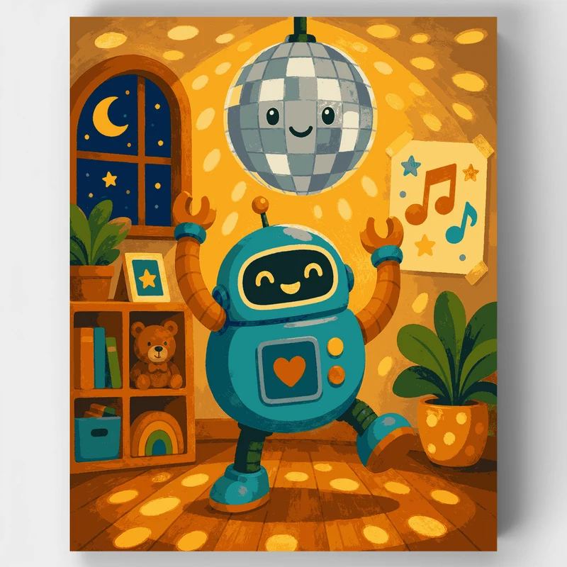 Disco Ball Robot - Paint by Numbers Kit