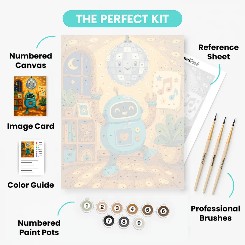 Disco Ball Robot - Paint by Numbers Kit