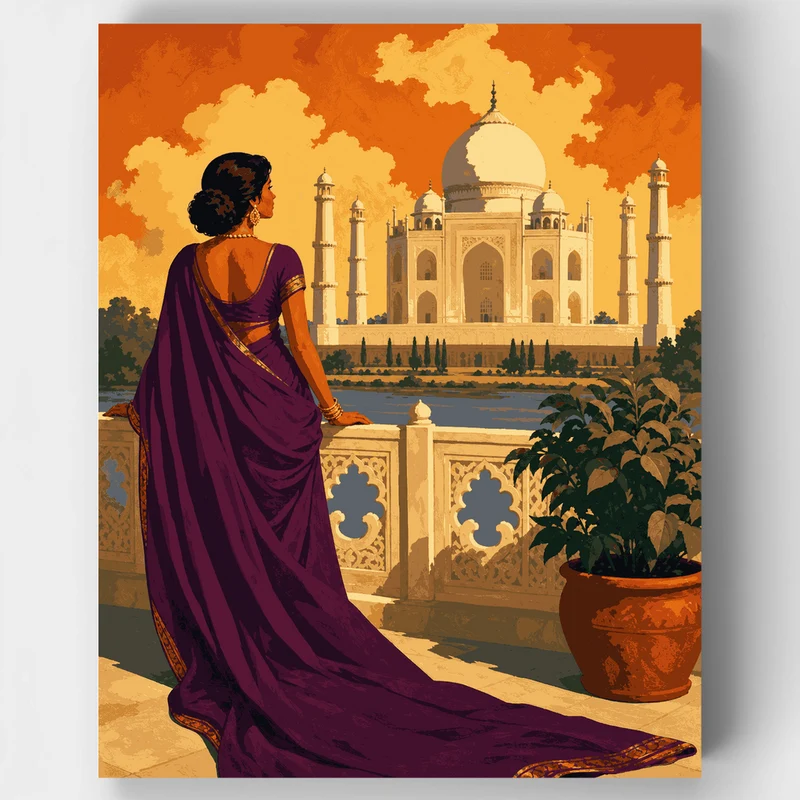 Taj Mahal Reverie - Paint by Numbers Kit