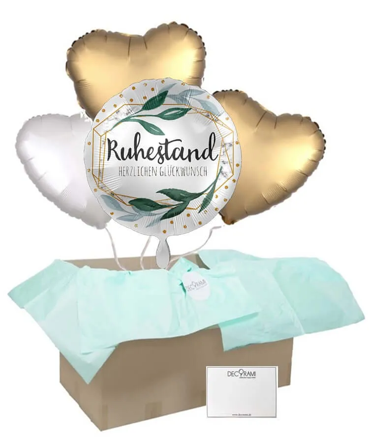 Heliumballon-Geschenk "Ruhestand Herzlichen Glückwunsch"