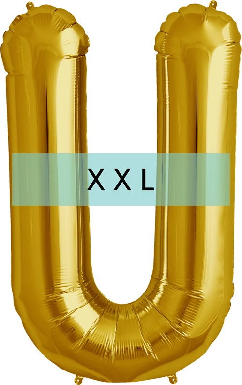 Buchstaben Ballon U XXL Gold