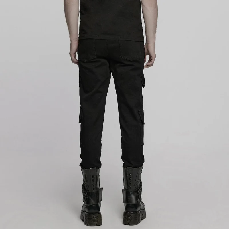 Punk-Faltenjeans mit mehreren Taschen für Herren