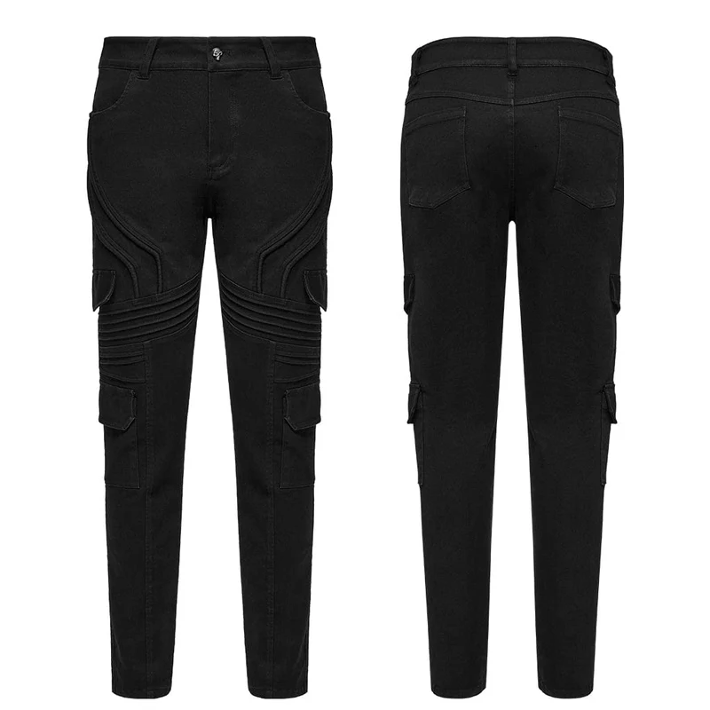 Punk-Faltenjeans mit mehreren Taschen für Herren