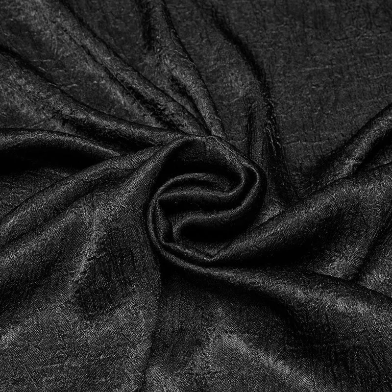 Gothic-Hemd mit Puffärmeln und Rosen-Rüschen für Herren, Schwarz