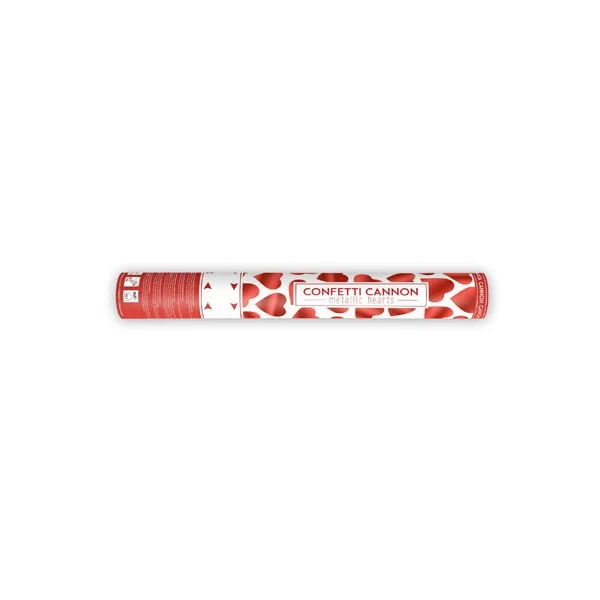 Konfettikanone 40cm Herzen Rot