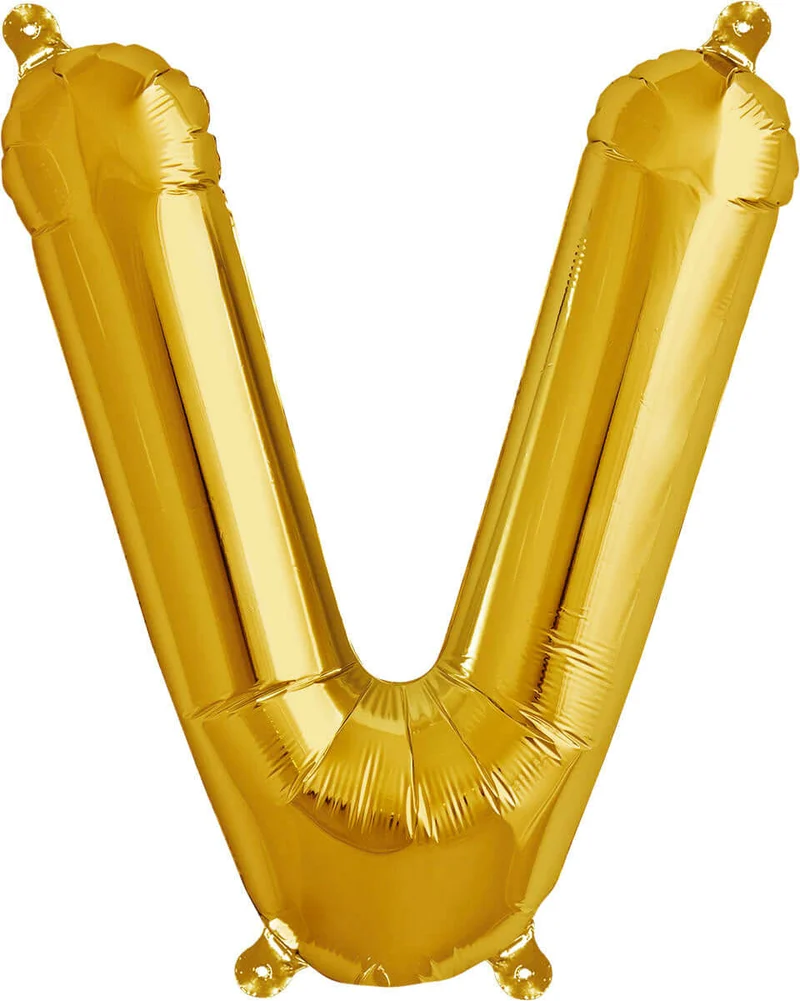 Buchstaben Ballon V Gold