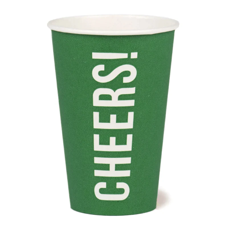 Pappbecher Cheers Grün 8 Stk.