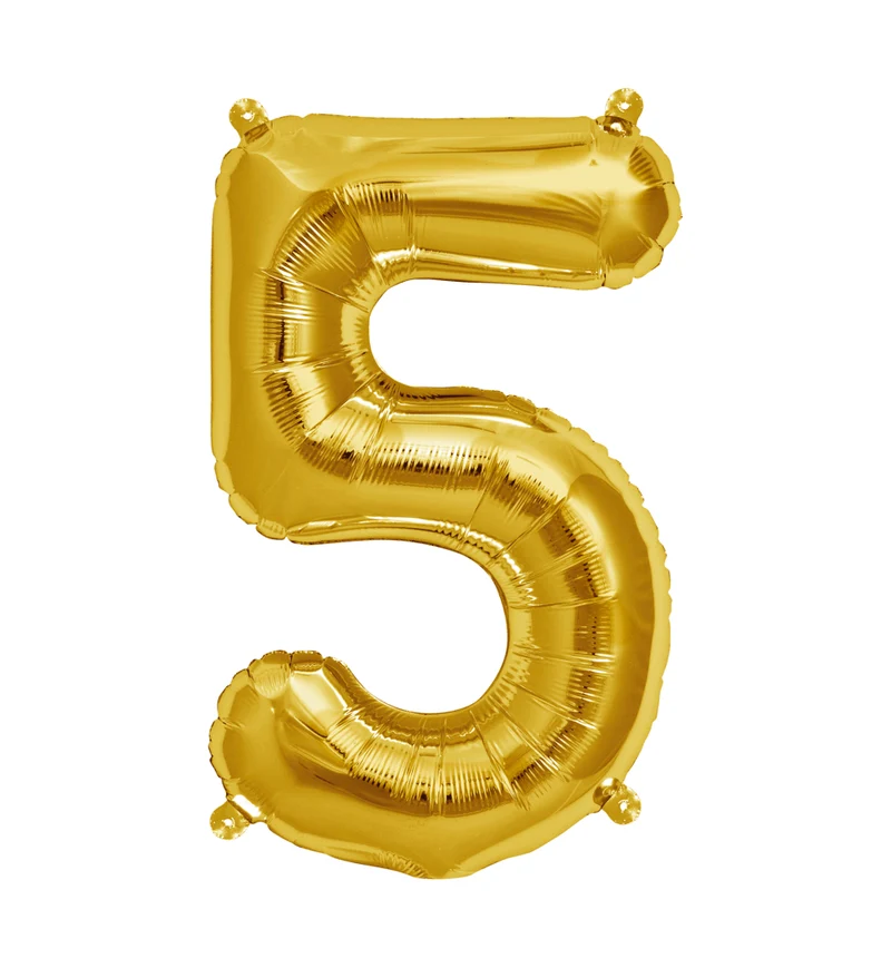 Zahlen Ballon 5 Gold