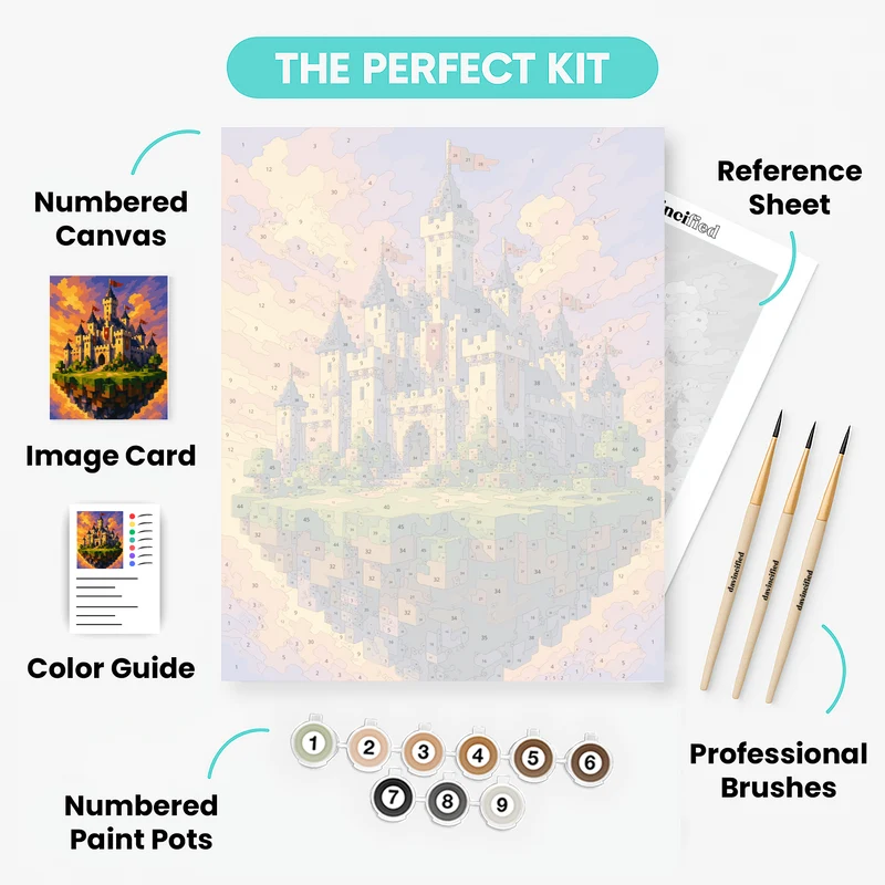 Floating Castle Island - Paint by Numbers Kit