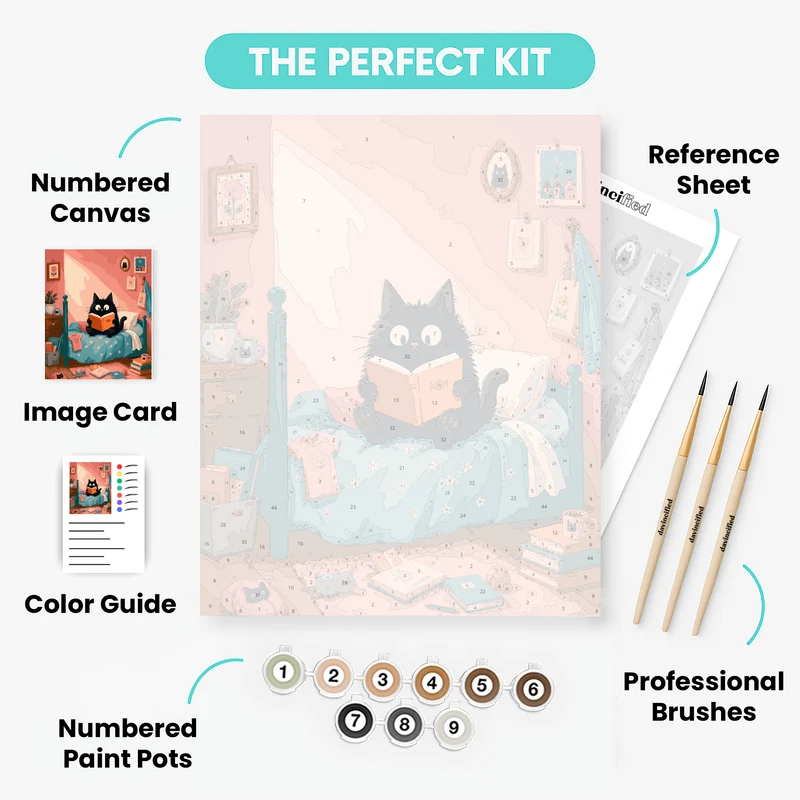Bedtime Storybook Cat - Paint by Numbers Kit