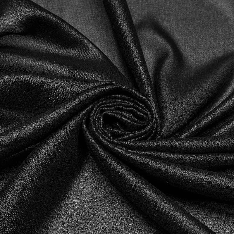 Herren Gothic Rüschen Stehkragen Besticktes Transparentes Hemd Schwarz