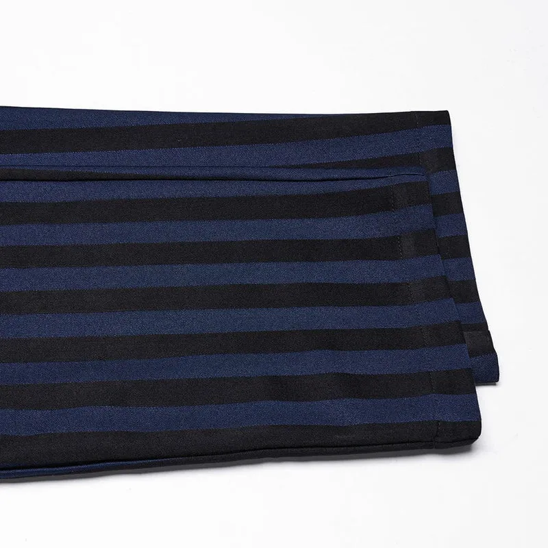 Gothic Anzughose mit hoher Taille und Streifen für Herren Blau