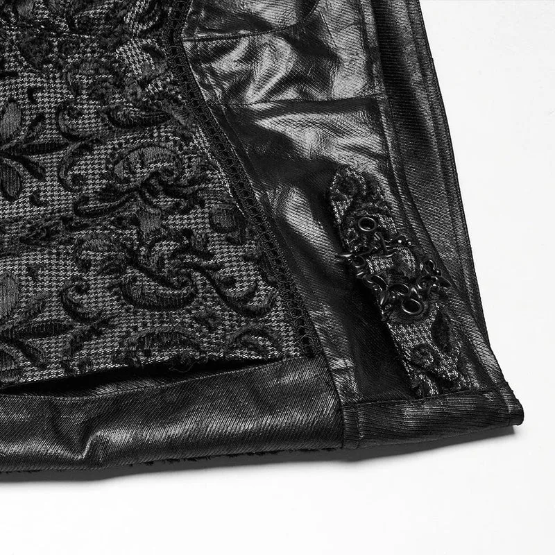 Gothic-Hose mit bestickter Schnalle im Blumenstil für Herren