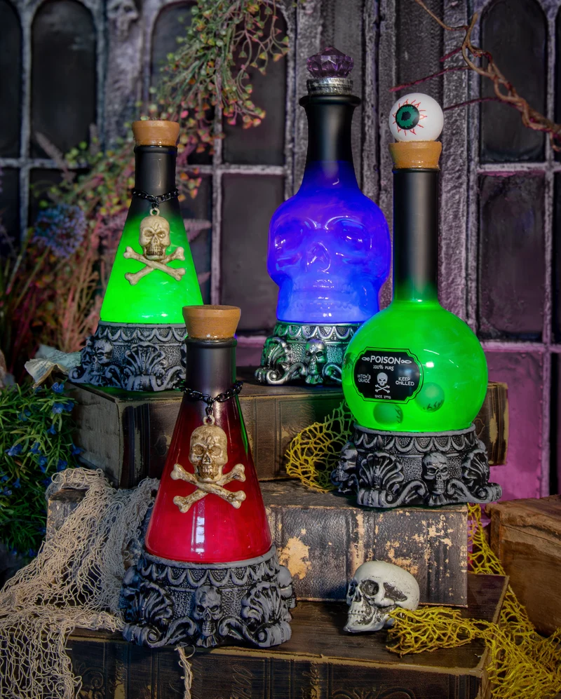 Violette Poison Potion Bottle mit Seelenschleim & Blue LED`s 28cm