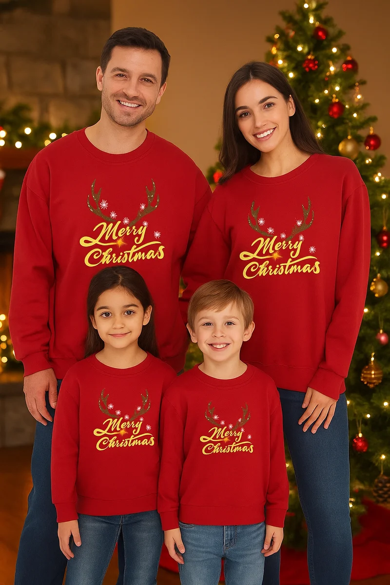 Weihnachtspullover Familie Merry Christmas