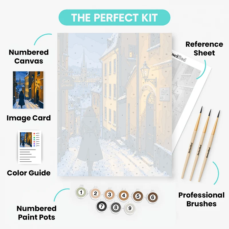 Snowfall Alley Stockholm - Paint by Numbers Kit