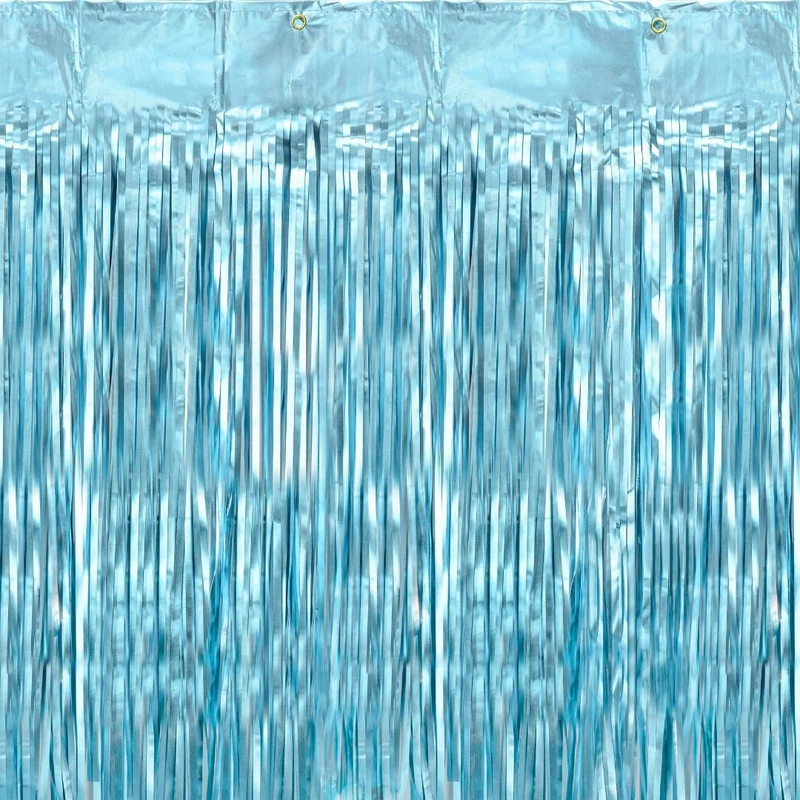 Partyvorhang lang Hellblau Glitzer
