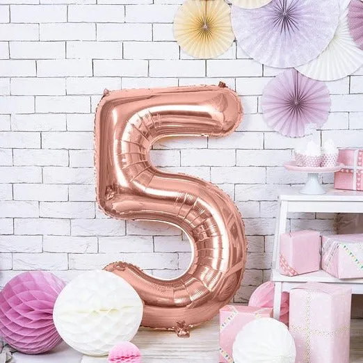 Zahlen Ballon 5 XXL Roségold