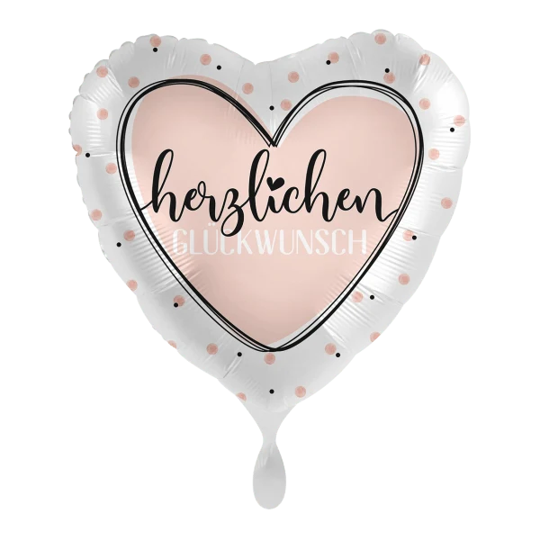 Heliumballon-Geschenk "Herzlichen Glückwunsch" Roségold
