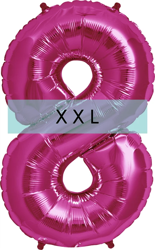 Zahlen Ballon 8 XXL Pink