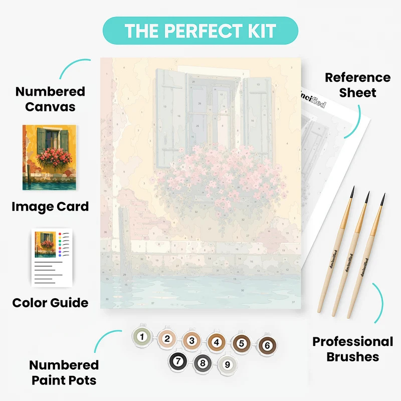 Venetian Flower Window - Paint by Numbers Kit