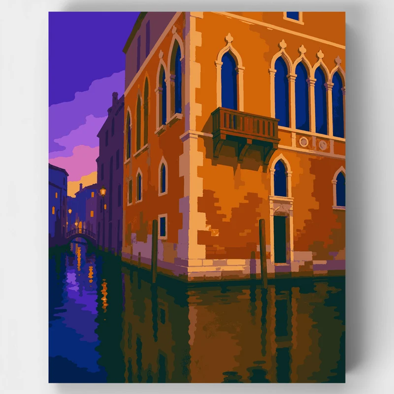 Twilight Canal Palazzo - Paint by Numbers Kit