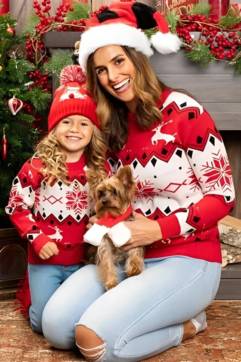 Weihnachtspullover Familie Mutter Tochter