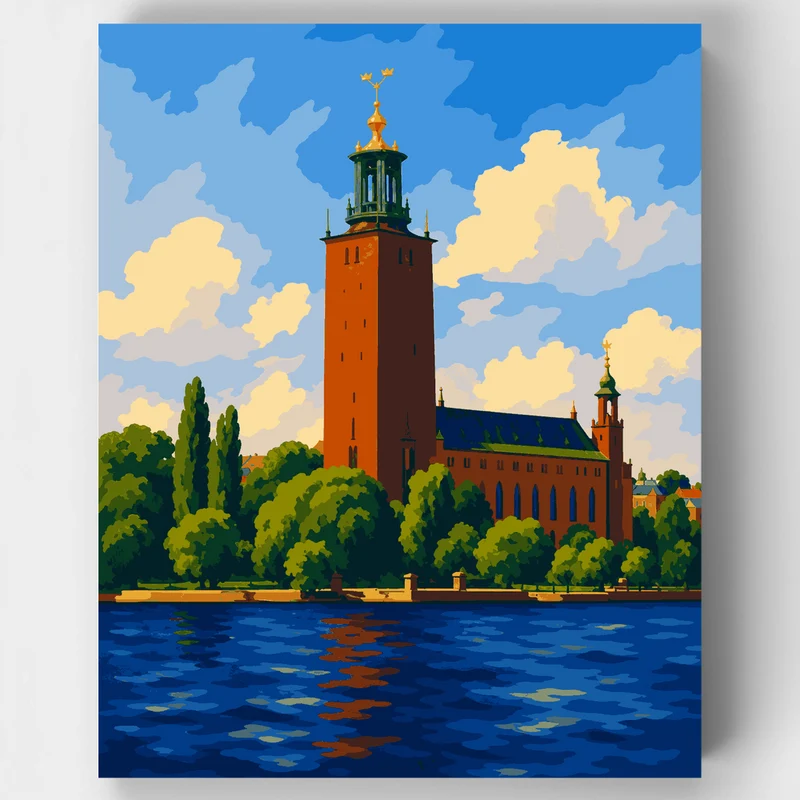 Three Golden Crowns Tower - Paint by Numbers Kit