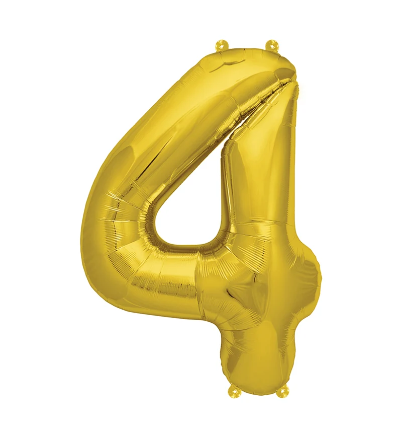 Zahlen Ballon 4 Gold