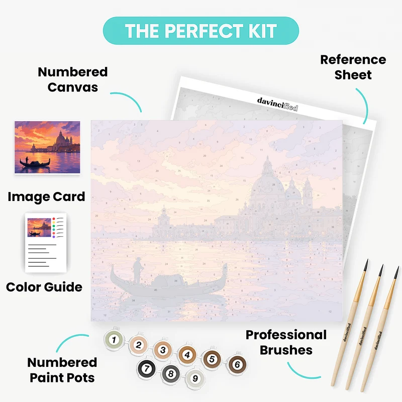 Gondolier at Dusk - Paint by Numbers Kit