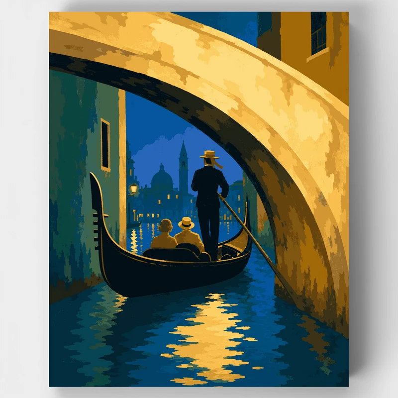 Gondola Under the Bridge - Paint by Numbers Kit