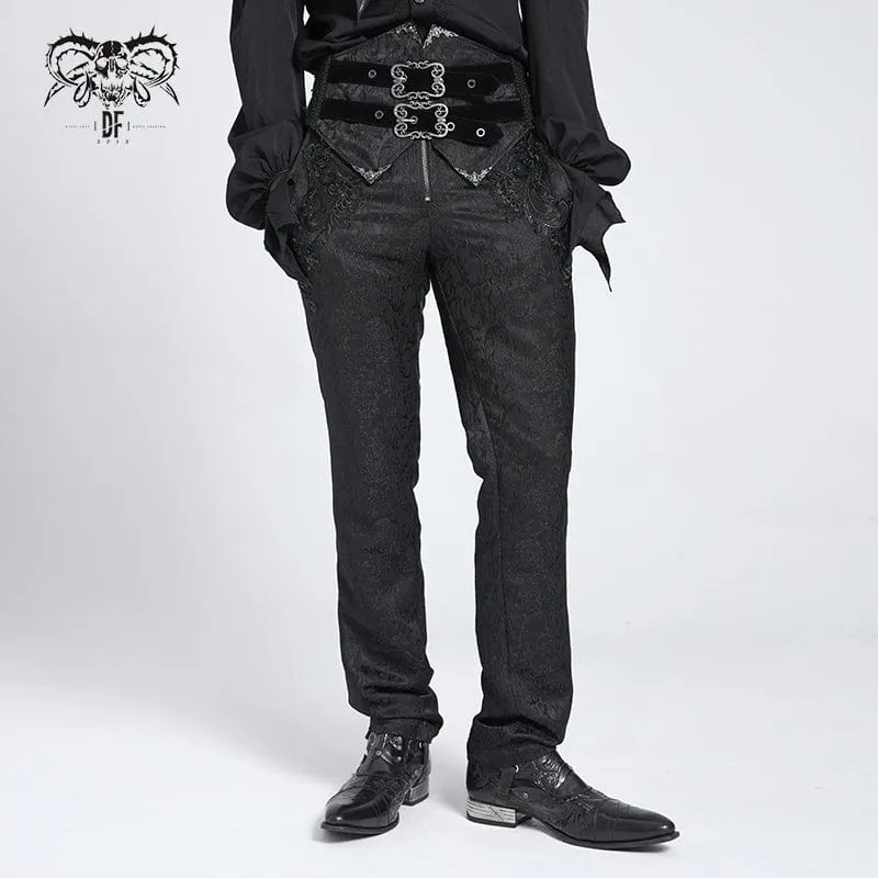 Gothic-Anzughose mit Doppelschnallen und hoher Taille für Herren